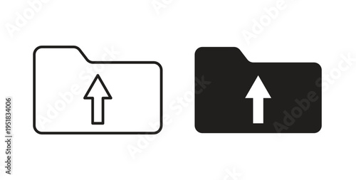 Folder upload icon in line design. Editable stroke icon.