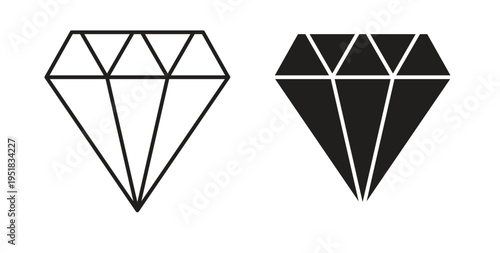 Gem icon in line design. Editable stroke icon.