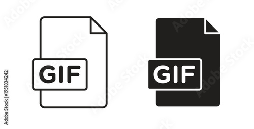 Gif icon in line design. Editable stroke icon.