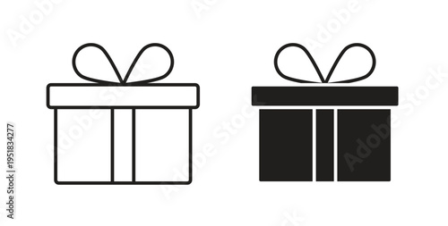 Gift icon in line design. Editable stroke icon.