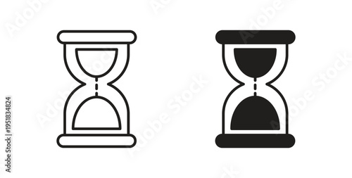 Hourglass icon in line design. Editable stroke icon.