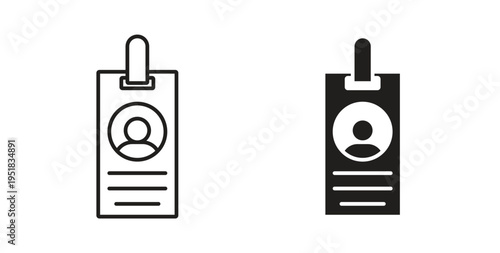 ID badge icon in line design. Editable stroke icon.