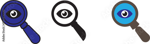 Eye icon. View icon. Sneak peek. Spying, spy, watch.