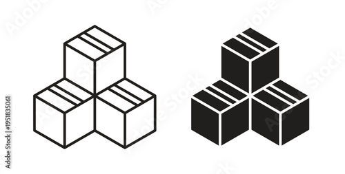 Inventory icon in line design. Editable stroke icon.