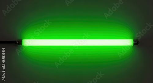 Glowing green light bar with dark background