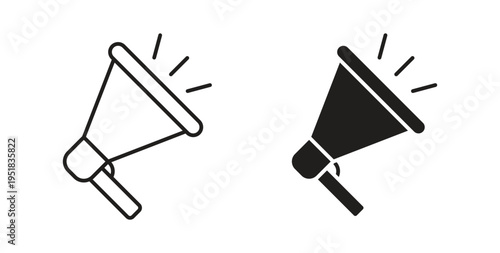 Megaphone icon in line design. Editable stroke icon.