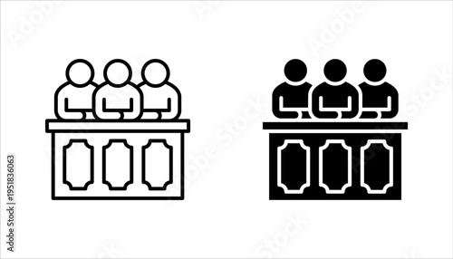 jury group committee icon set, vector illustration on white background