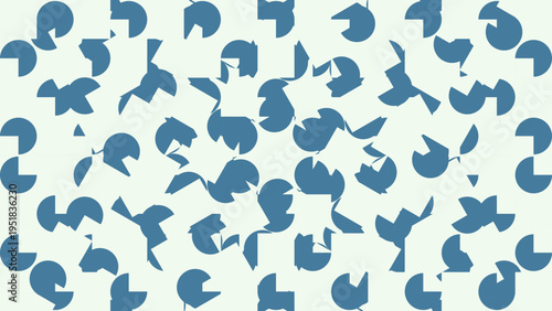 Abstract Pattern of Geometric Shapes in Teal vector illustration