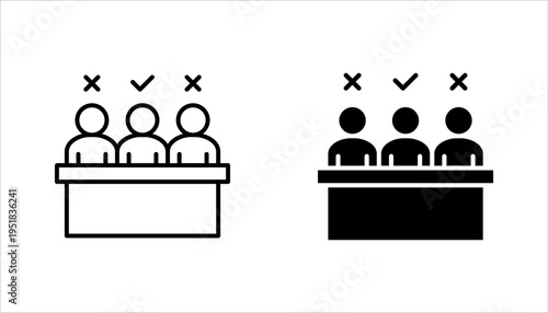 jury group committee icon set, vector illustration on white background