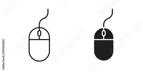 Mouse icon in line design. Editable stroke icon.