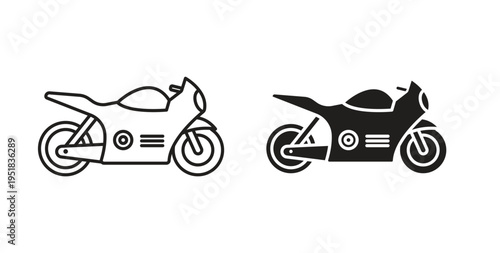 Motorcycle icon in line design. Editable stroke icon.