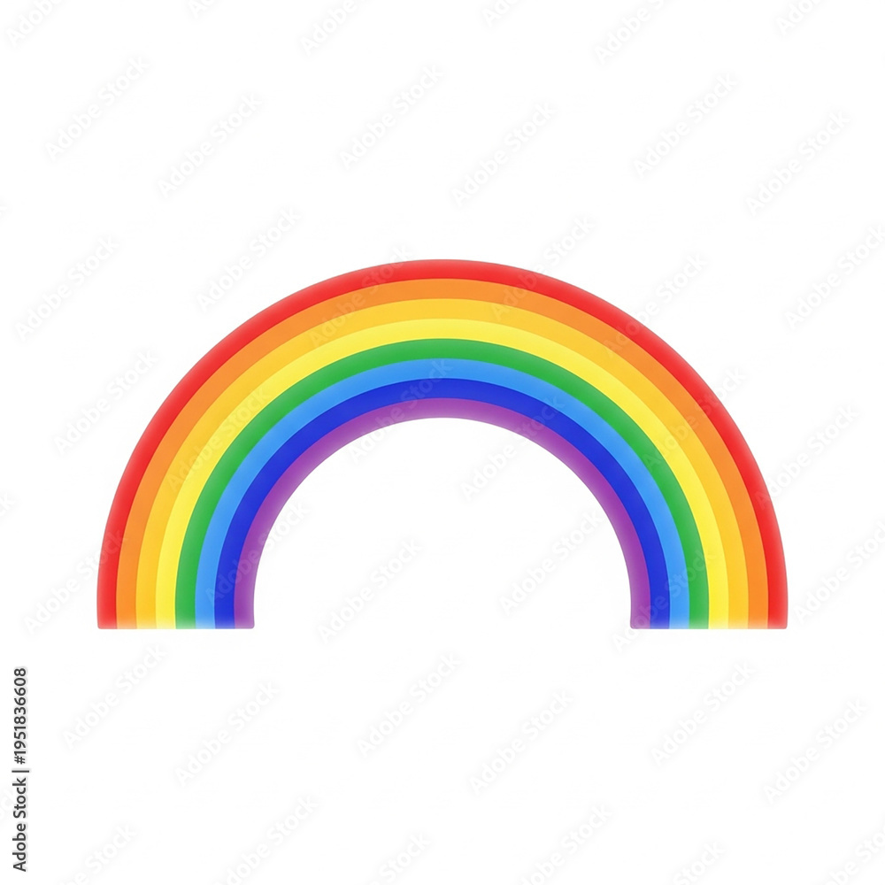 Fototapeta premium Vibrant rainbow appears in clear sky with colorful arc