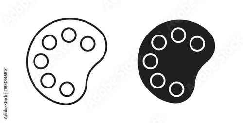 Palette icon in line design. Editable stroke icon.