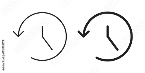 Past time icon in line design. Editable stroke icon.