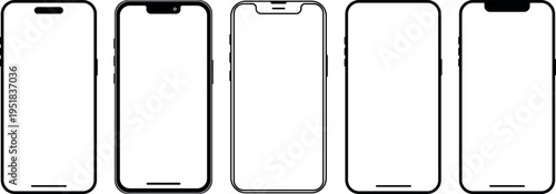 Smartphone frame mockup Smartphone frame mockup set modern mobile screen template collection phone frame templates isolated on white background