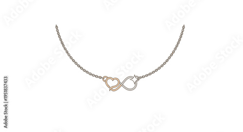 Elegant Infinity Necklace with Heart Pendant, Delicate Jewelry Design