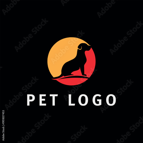 pet paw store logo design vector
