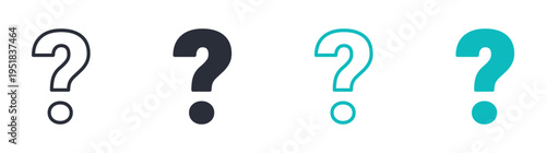 Question mark icons, help support symbol, FAQ and inquiry icon in line and silhouette style, vector illustration