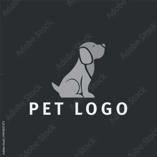 pet paw store logo design vector