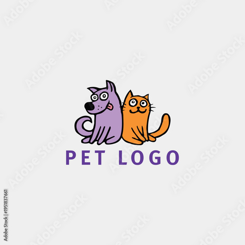 pet paw store logo design vector