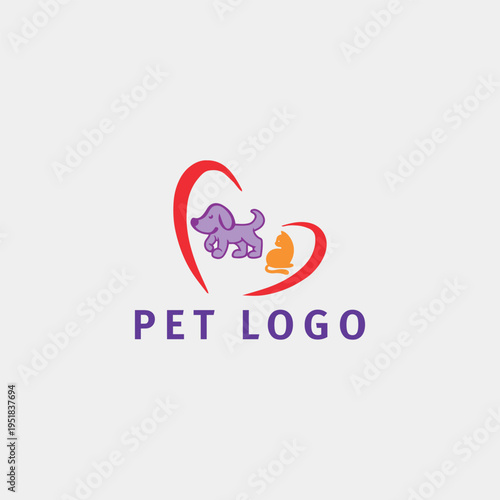 pet paw store logo design vector