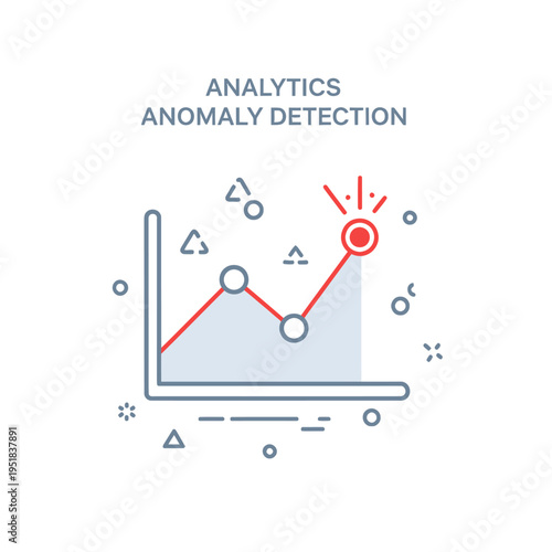 Data analytics line graph illustrating anomaly detection concept