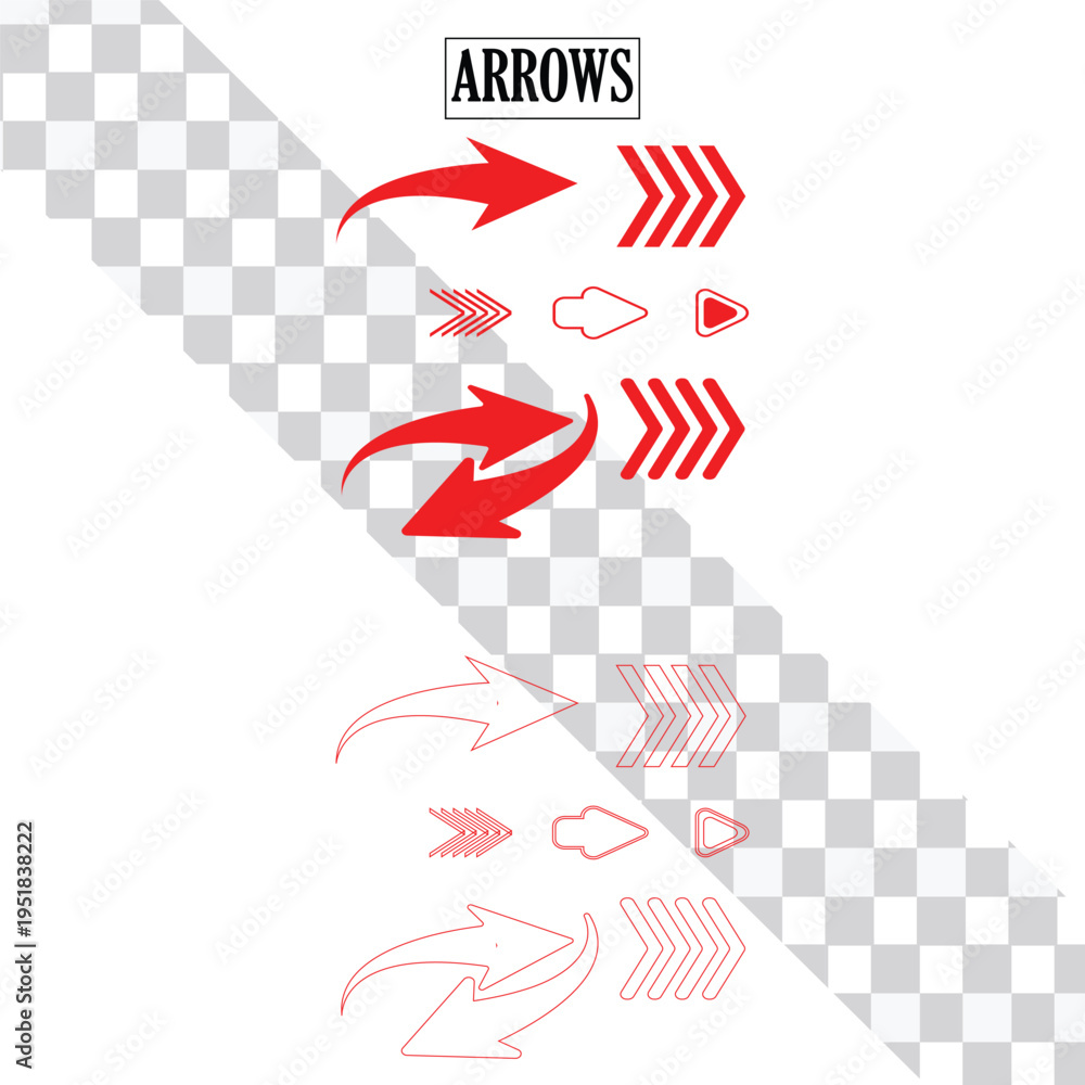 Obraz premium Red arrows vector png 