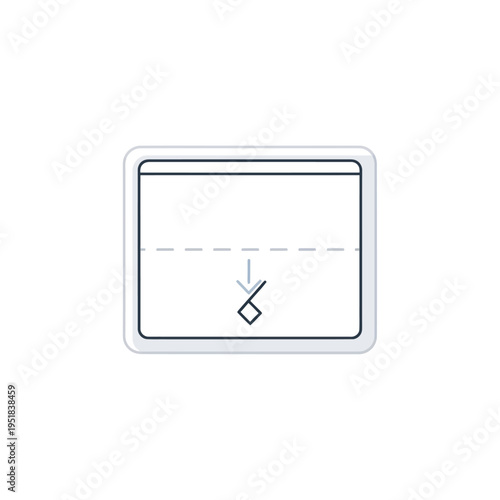 Document download icon with arrow and dashed line indicator