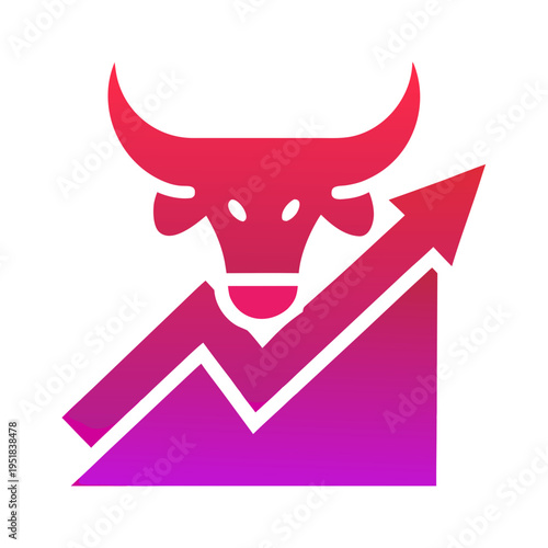 Bull market, optimistic mood, upward trend, financial graph
