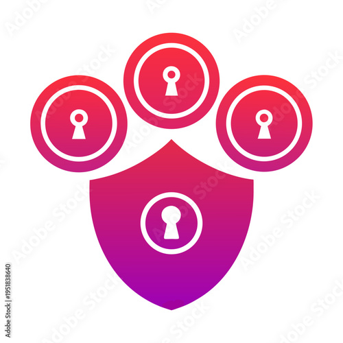 Security icons representing financial protection with padlocks on a shield background
