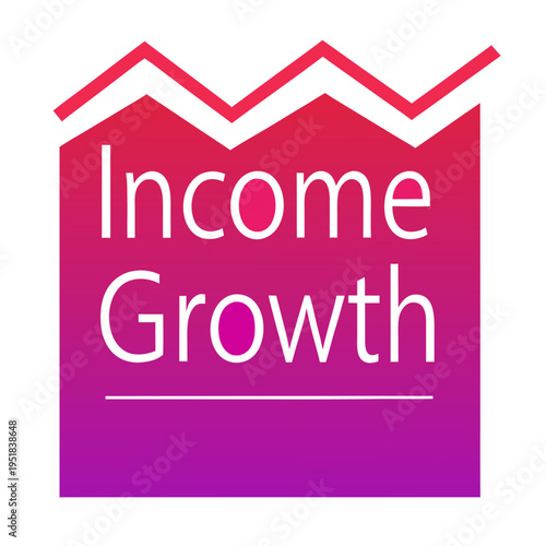 Income Growth logo with upward trend, modern design, vibrant colors, copy space