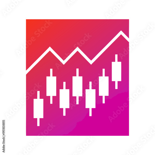 Stock market trend illustration with upward movement and candlestick chart design

