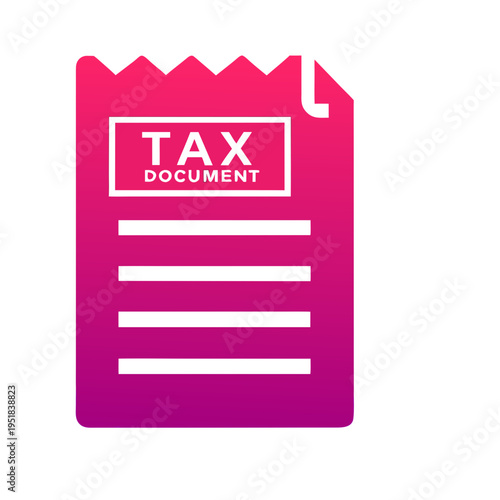 Tax document with pink gradient design for financial purposes, copy space
