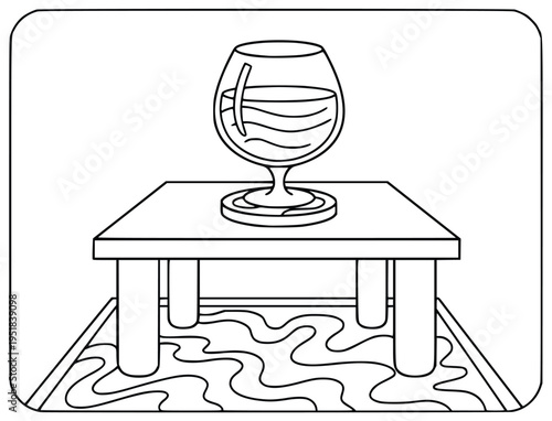 Illustrations for coloring book show a happy boy with a mug of root beer