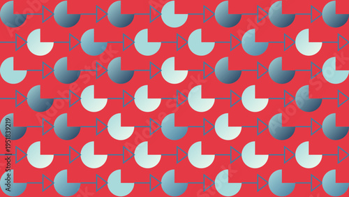 Baby Strollers Repeat Pattern on Red Background vector illustration