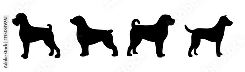 Set of 4 dog silhouettes vector