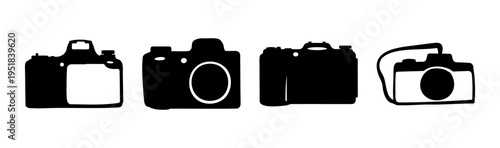 Set of 4 camera icons vector