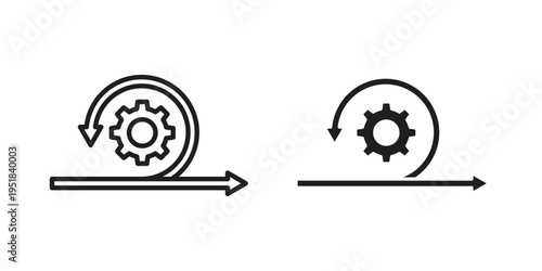 Agile icon set in black outline and fill. Editable icons