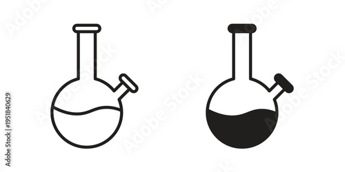 Bong icon set in black outline and fill. Editable icons