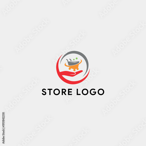 ecommerce online store logo design vector