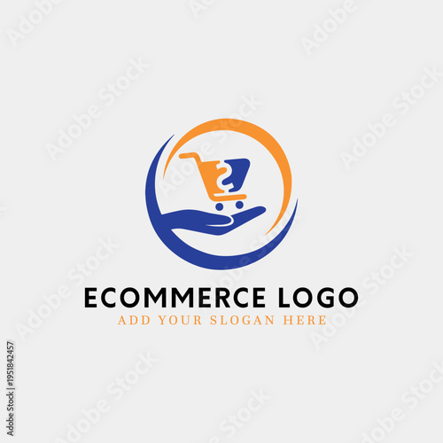 ecommerce online store logo design vector