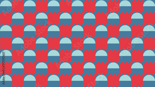 Retro Inspired Pattern with Semicircles vector illustration