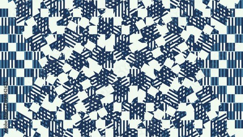 Blue and White Geometric Pattern Abstract Background vector illustration