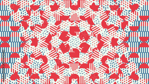 Abstract Geometric Red and Blue Pattern vector illustration