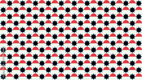 Red White Blue Dotted Pattern vector illustration