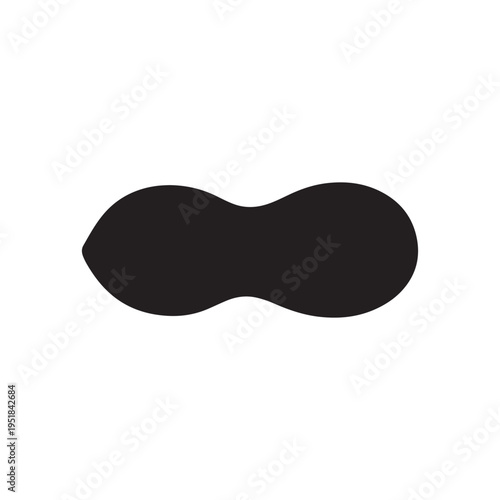 Peanut silhouette vector illustration on white background