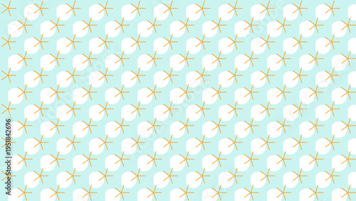 Delicate White Flowers on Light Blue Background Pattern vector illustration