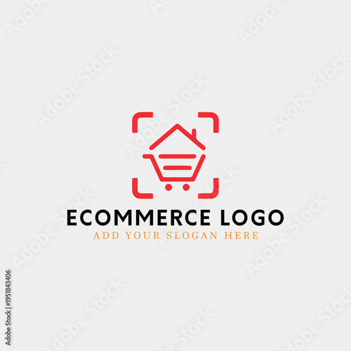 ecommerce online store logo design vector