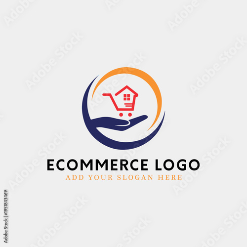 ecommerce online store logo design vector
