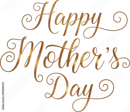 Happy mother's day calligraphy typography isolated on transparent background